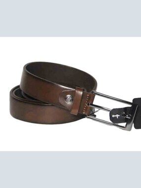Lindenmann Germany Brown Leather Dress Belt Men's Size 44 (FITS 42)